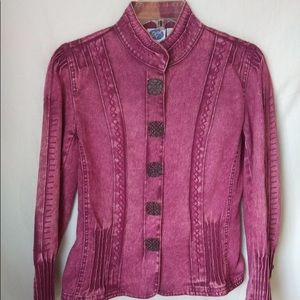 Dark pink jean jacket